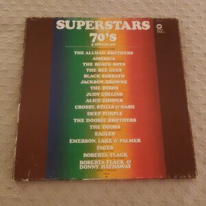 SUPERSTARS Of The 70’s 4 Album Set Vinyl LP Warner Records w/Guide EXC 2 Nr Mint